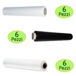 18 Bobine Film Estensibile Manuale Nero Bianco E Trasparente 550088_1